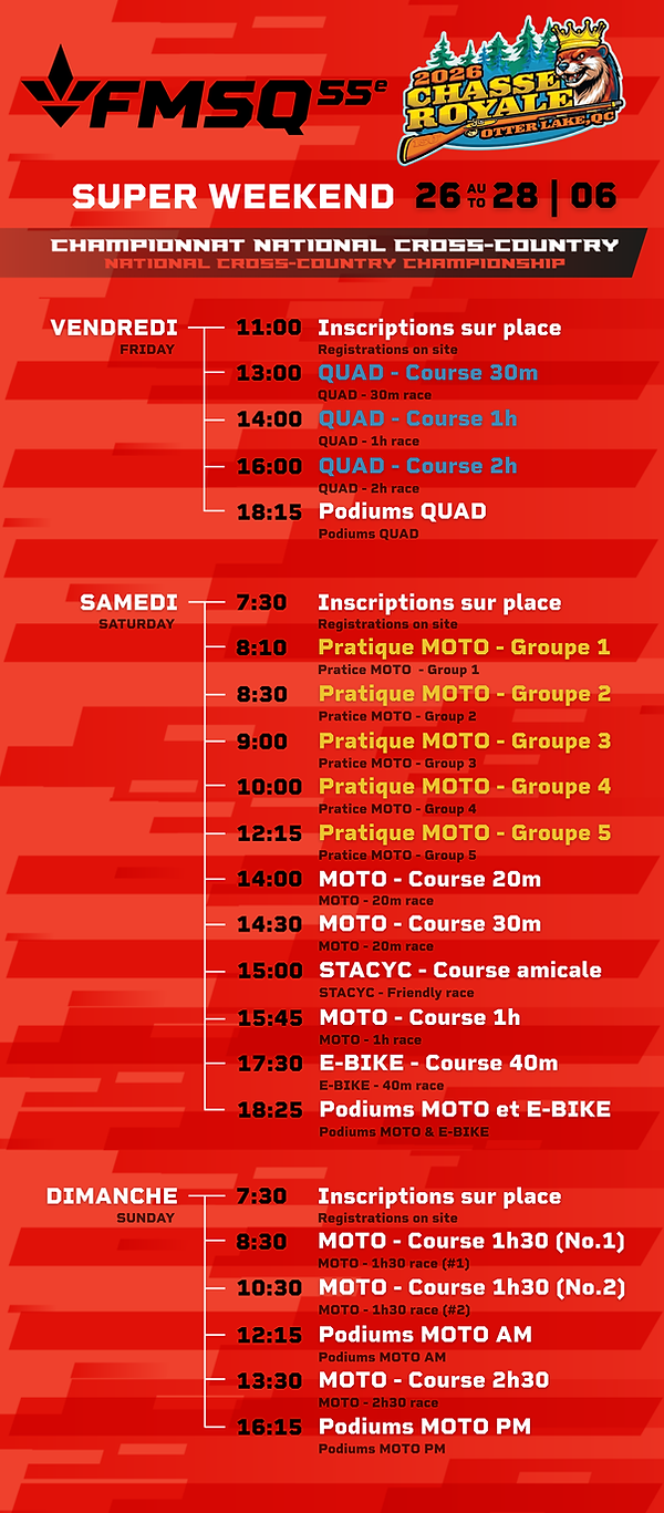 Horaire Super Weekend 2026 - Otter Lake (24 x 42.5 in).png