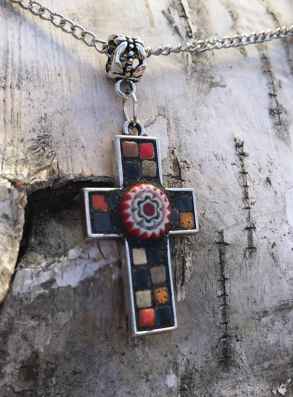 Thumbnail: Warm Cross with Floral Accent