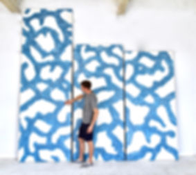 Miami based Abstract artist Austin Kerr in his art Miami studio