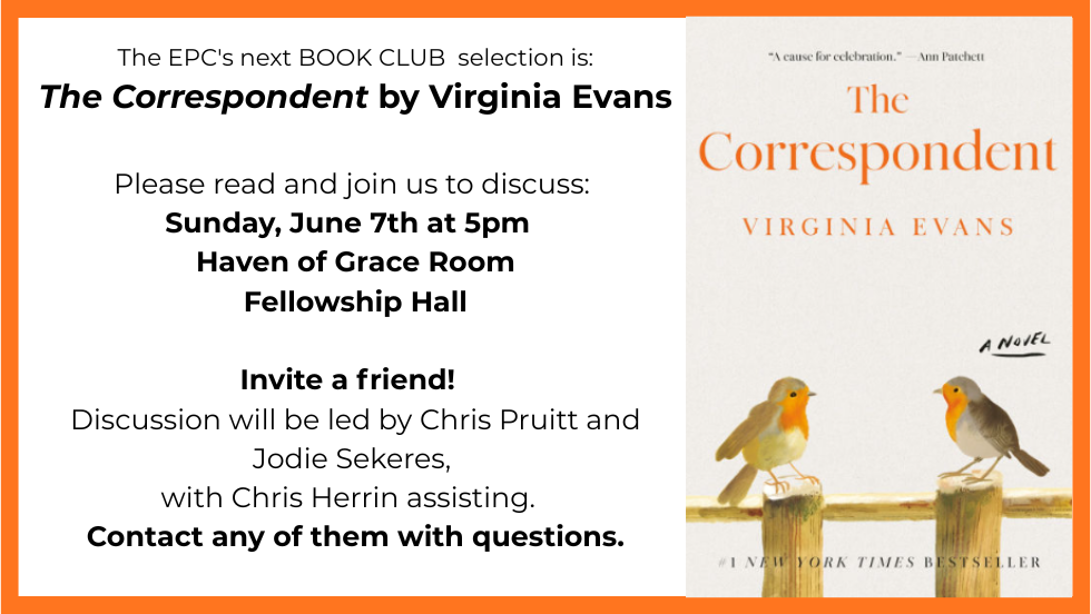 EPC's Book Club Discussion - The Correspondent by Virginia Evans
