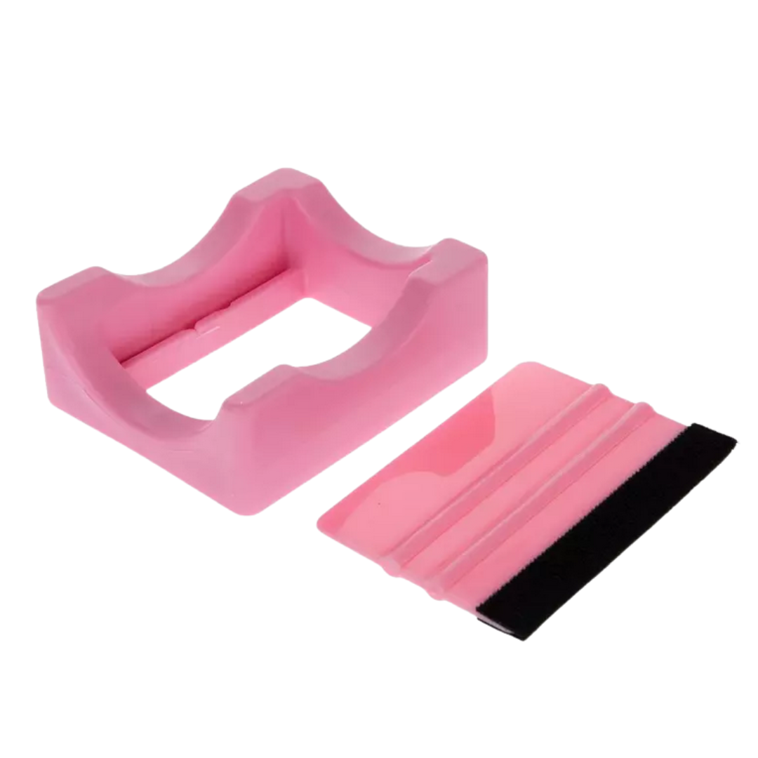 Pink Cup Cradle and Squeegee