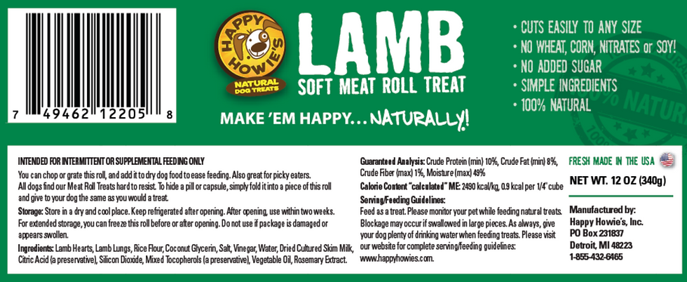 Thumbnail: Happy Howie's Beef Meat Roll Treat -Lamb