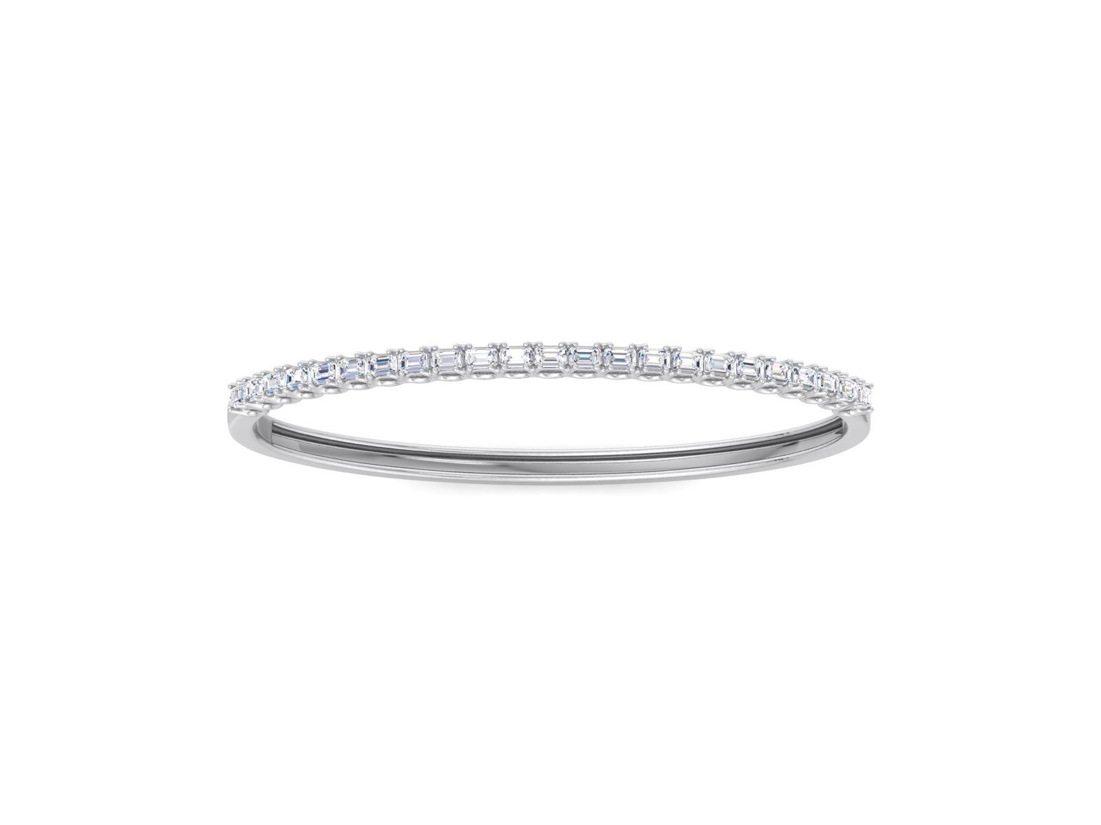 Diamond Bangle 2.15 Carat TW of Lab Grown Diamond in 14kt White Gold