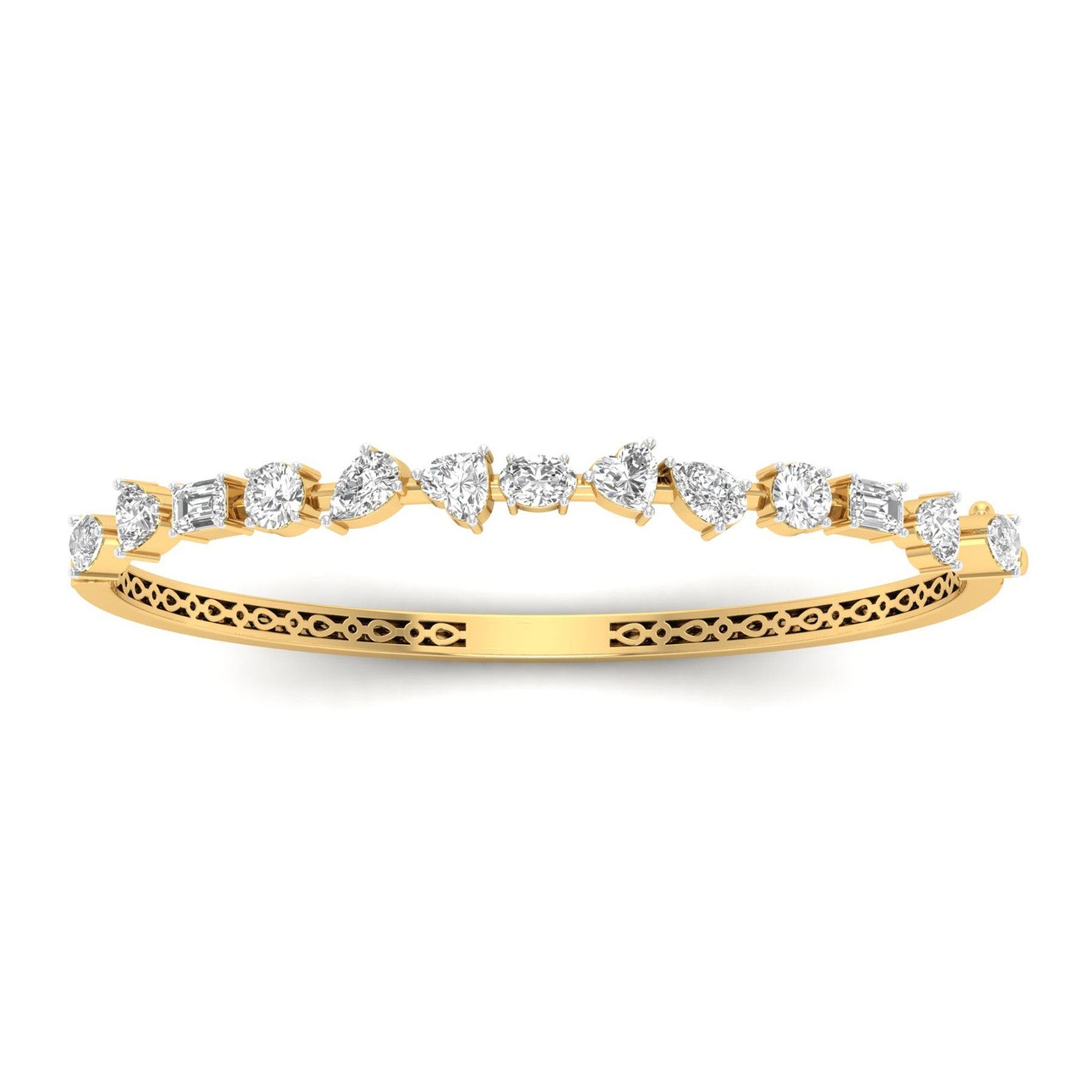 Diamond Bangle 4.33 Carat TW of Lab Grown Diamond in 18kt Yellow Gold