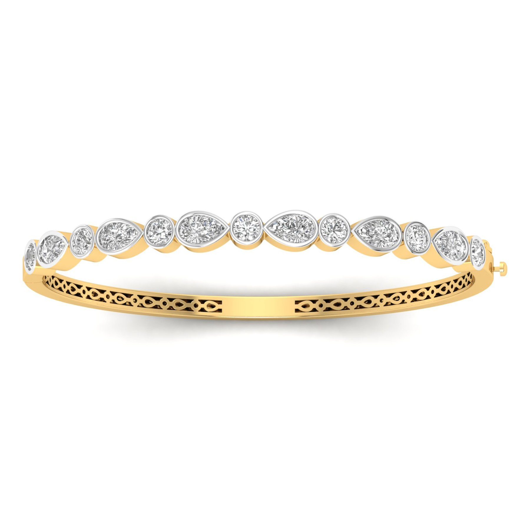 Diamond Bangle 3.48 Carat TW of Lab Grown Diamond in 18kt Yellow Gold