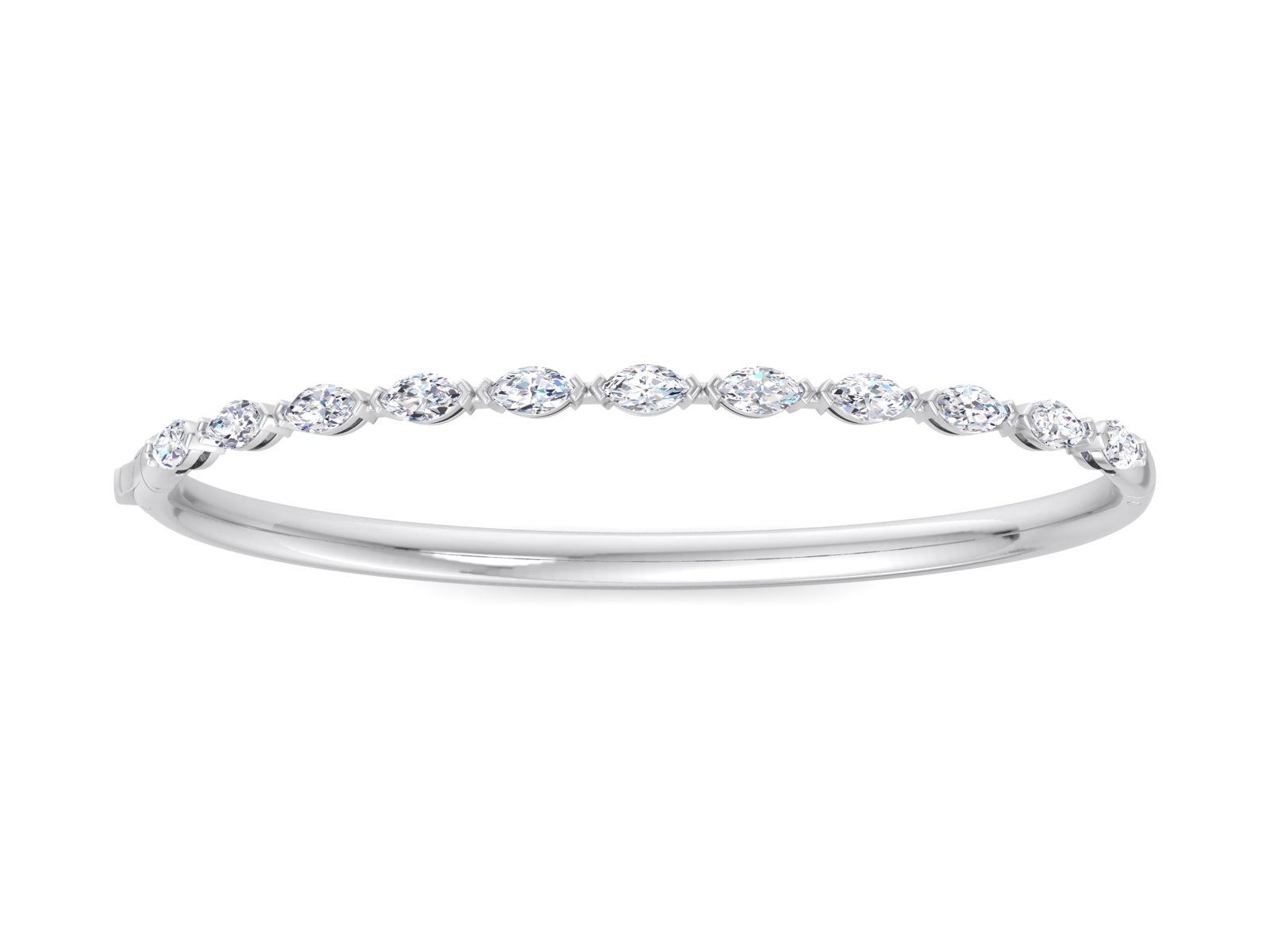 Diamond Bangle 2.15 Carat TW of Lab Grown Diamond in 14kt White Gold