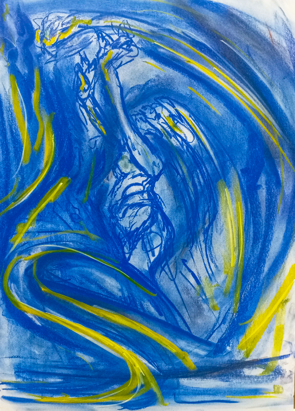 Girl in Solitude, soft pastel on paper, 42 x 59.5 cm, 2025