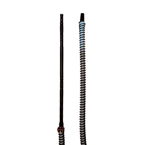 Manguera de silicona premium gris y negro con boquilla de aluminio negro