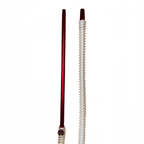 Manguera de silicona premium blanco con boquilla de aluminio ancha rojo