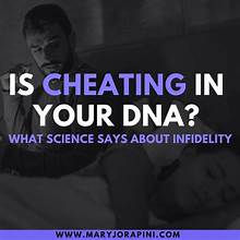Man looks away from woman in bed, text: Is Cheating in Your DNA?