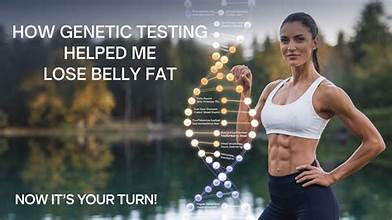 Text: How Genetic Testing Helped Me Lose Belly Fat. Fit woman.