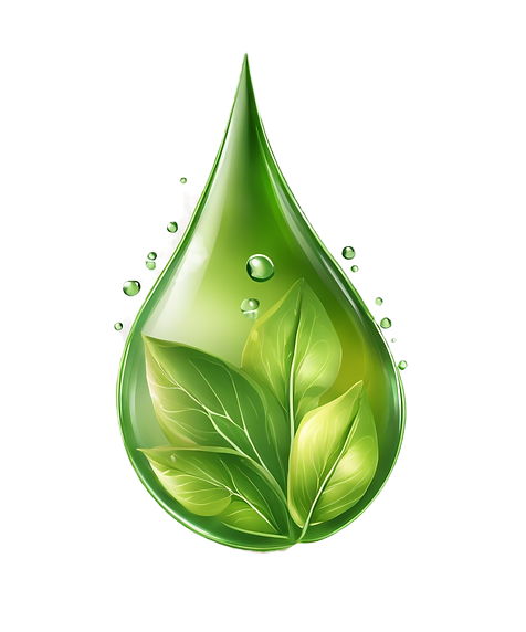 Droplet with greenery in it on transparent background.png