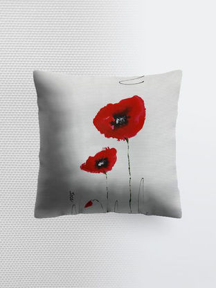 Coussin coquelicot duo