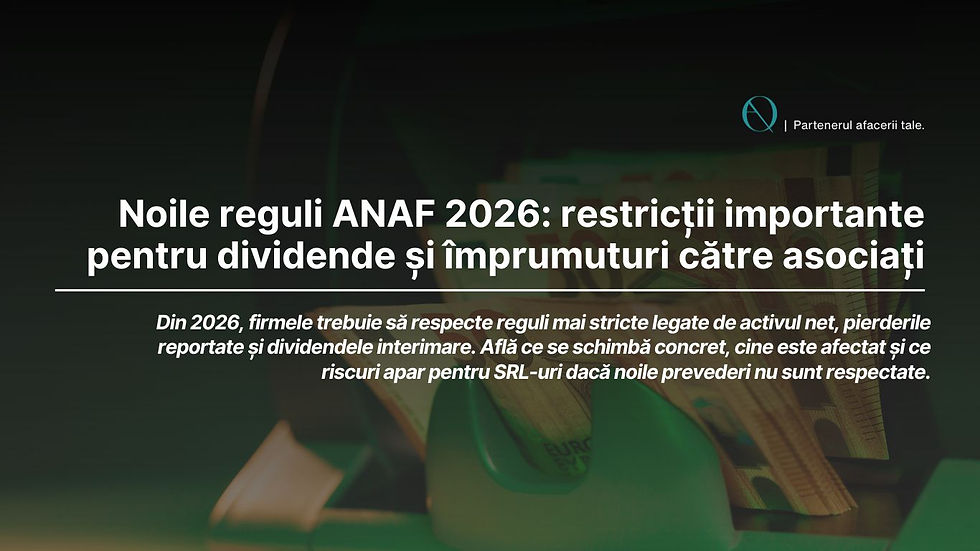 Dividende și împrumuturi către asociați în 2026: 4 reguli noi