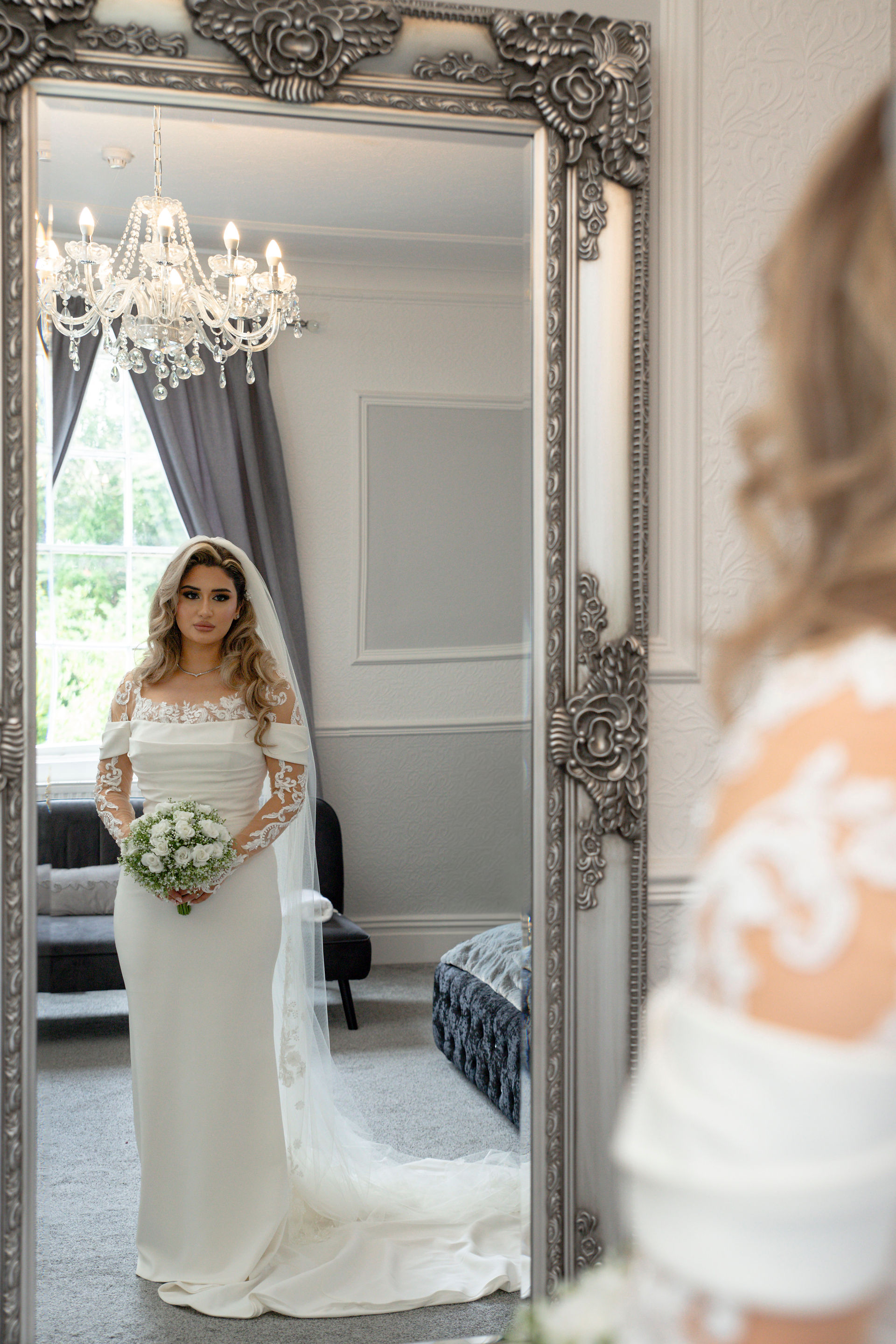 Bride getting ready at Manor Park Swansea