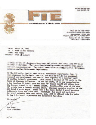 FIE Official SPAS 15 Letter