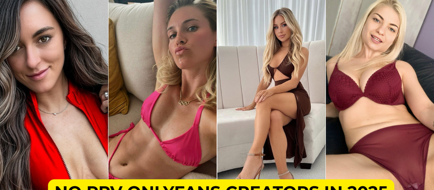 Collage of top No PPV OnlyFans creators in 2025 wearing lingerie