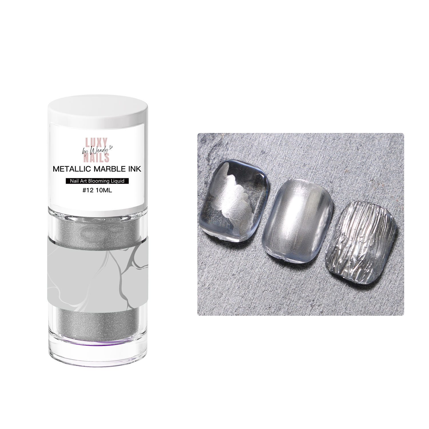 Metallic Marble Ink Silver