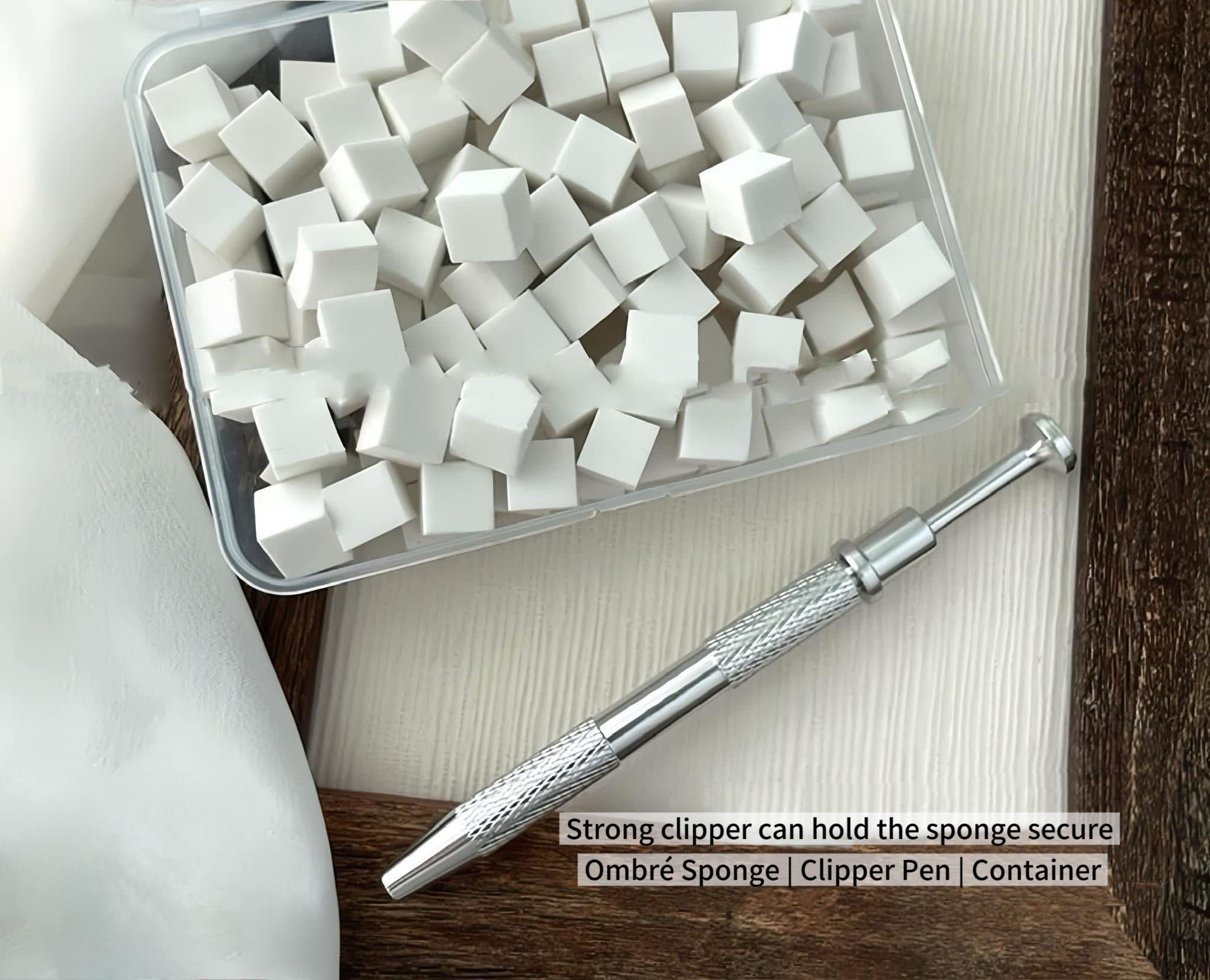 100pcs Ombré Sponges with Clipper Pen 