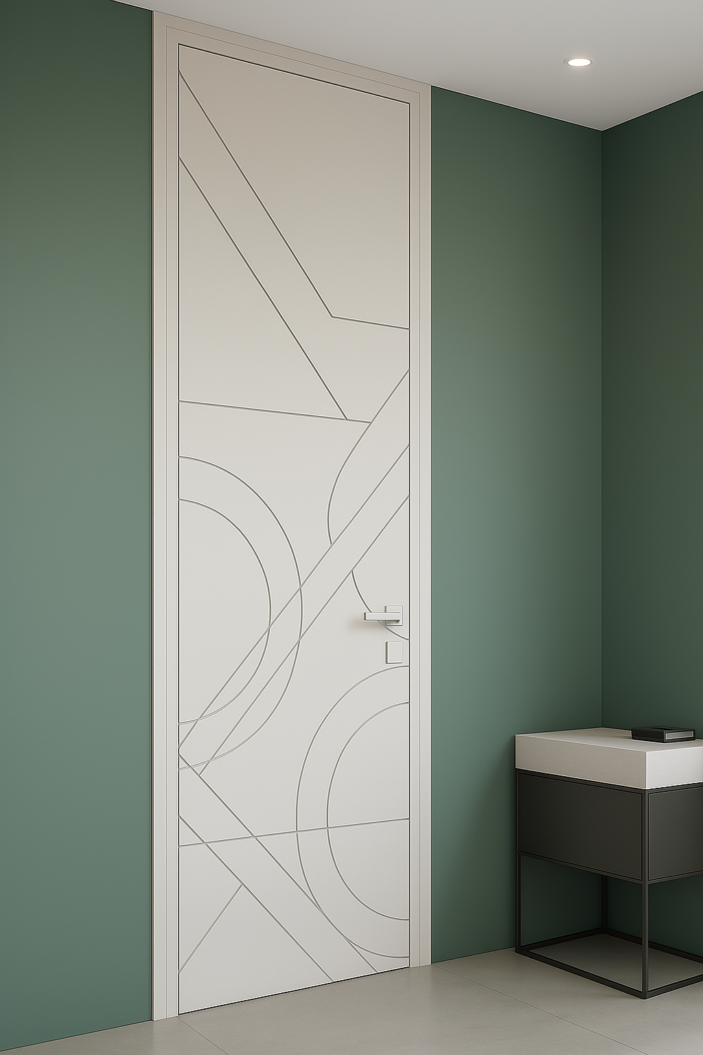 Puerta abatible con marco "LIENA 003" – diseño de líneas elegantes hasta el tech