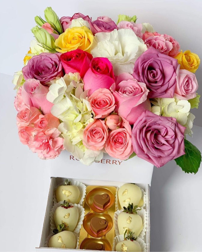 Floral Berry Chocolate Box