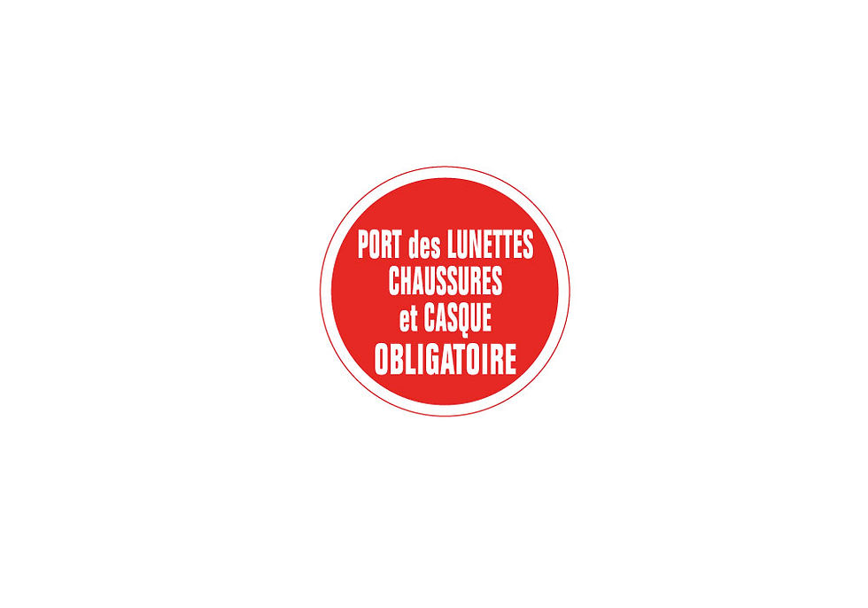 Panneau PORT DES LUNETTES CHAUSSURES ET CASQUE OBLIGATOIRE Aluminium