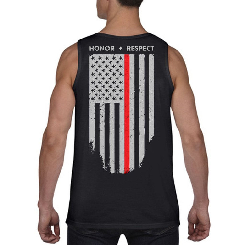 Mens Red Line Honor & Respect Tee