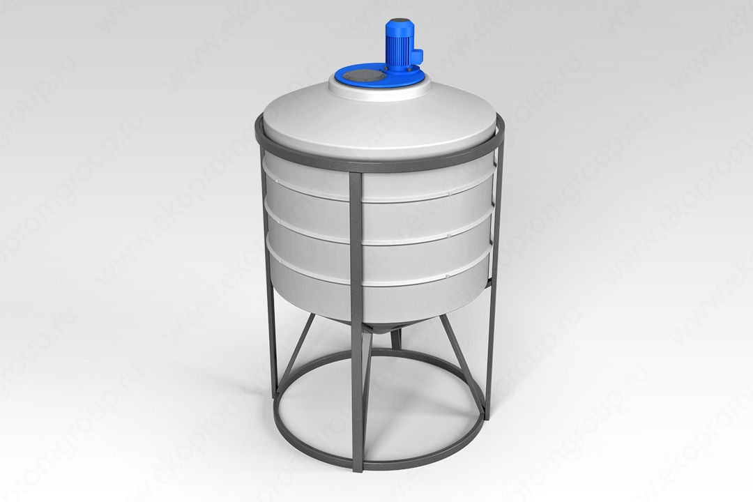 Емкость ФМ 500 литров в обрешетке с турбинной мешалкой