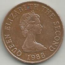 Reino Unido Jersey UKG10081988 Moeda 2 Pence 1988
