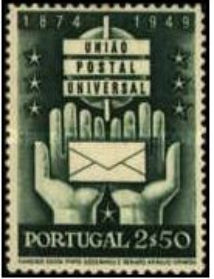 Portugal PTS0030881949 selo 2.50Esc verde escuro 1948