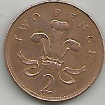 Reino Unido GB0011995 Moeda 2 pence 1995