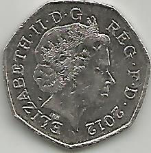 Reino Unido GB002012 Moeda 50 Pence 2012