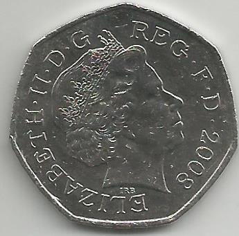 Reino Unido GB002008 Moeda 50 Pence 2008