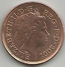 Reino Unido GB0012001 Moeda 2 pence 2001