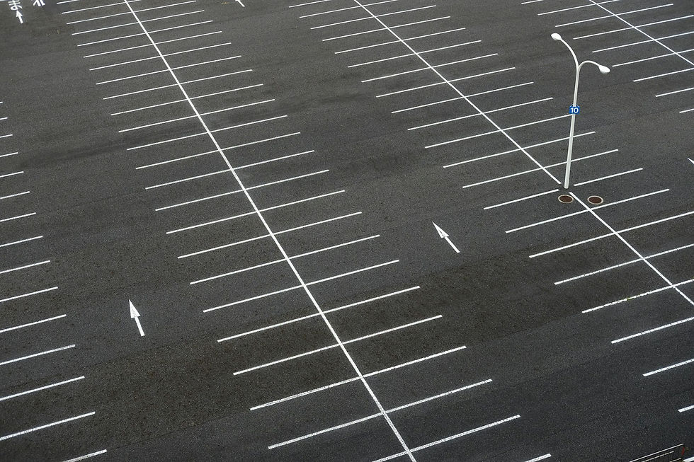 Parking lot line striping