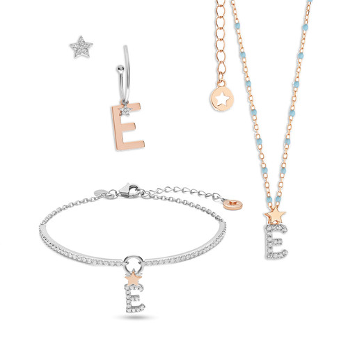 Bracciale Stella Lettera E Comete BRA181 - Oroshop Bracciale Stella Lettera E Comete BRA181 - Oroshop