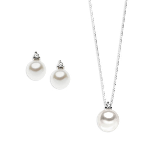 SET COLLANA E ORECCHINI In Pietra Di Luna Bianca Naturale 12mm – Lunghezza 18 Pollici