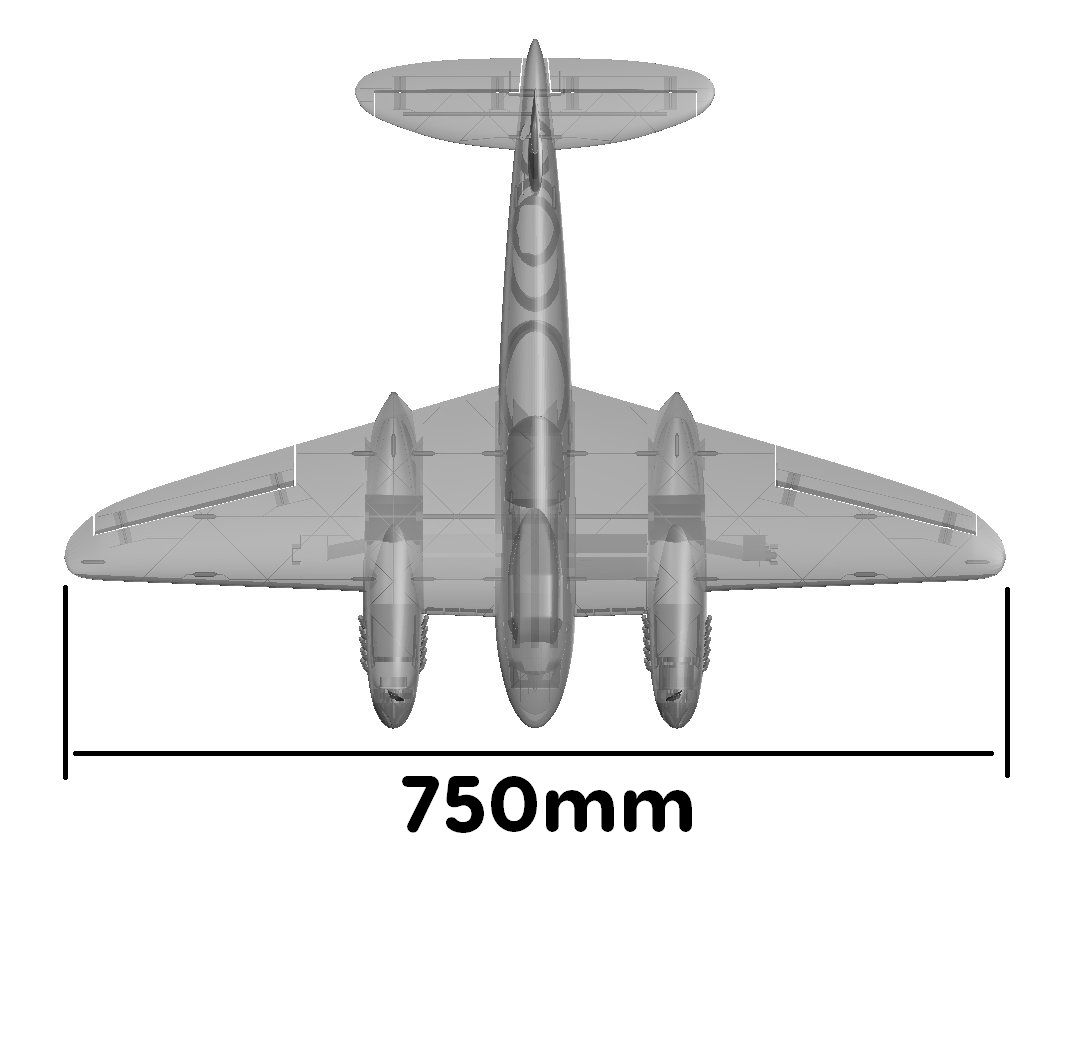 3d-aeroworks De-Havilland DH.98 Mosquito 750mm (printed and posted)