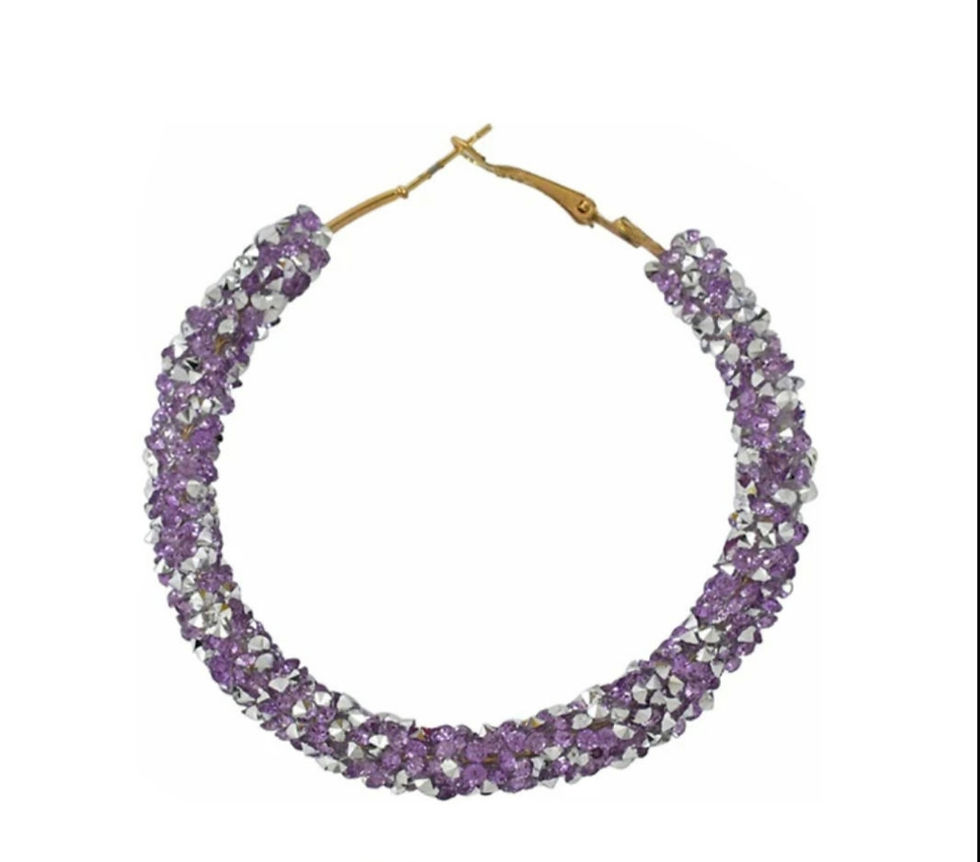 Thumbnail: Bling hoop Earrings 12 colors 