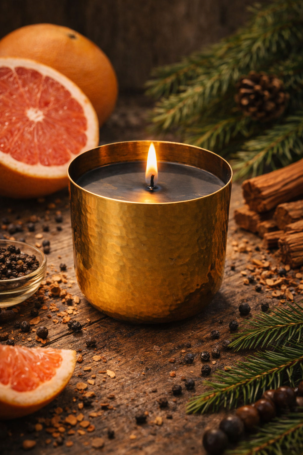 GRAPEFRUIT CEDARWOOD AND BLACK PEPPER  CANDLE 