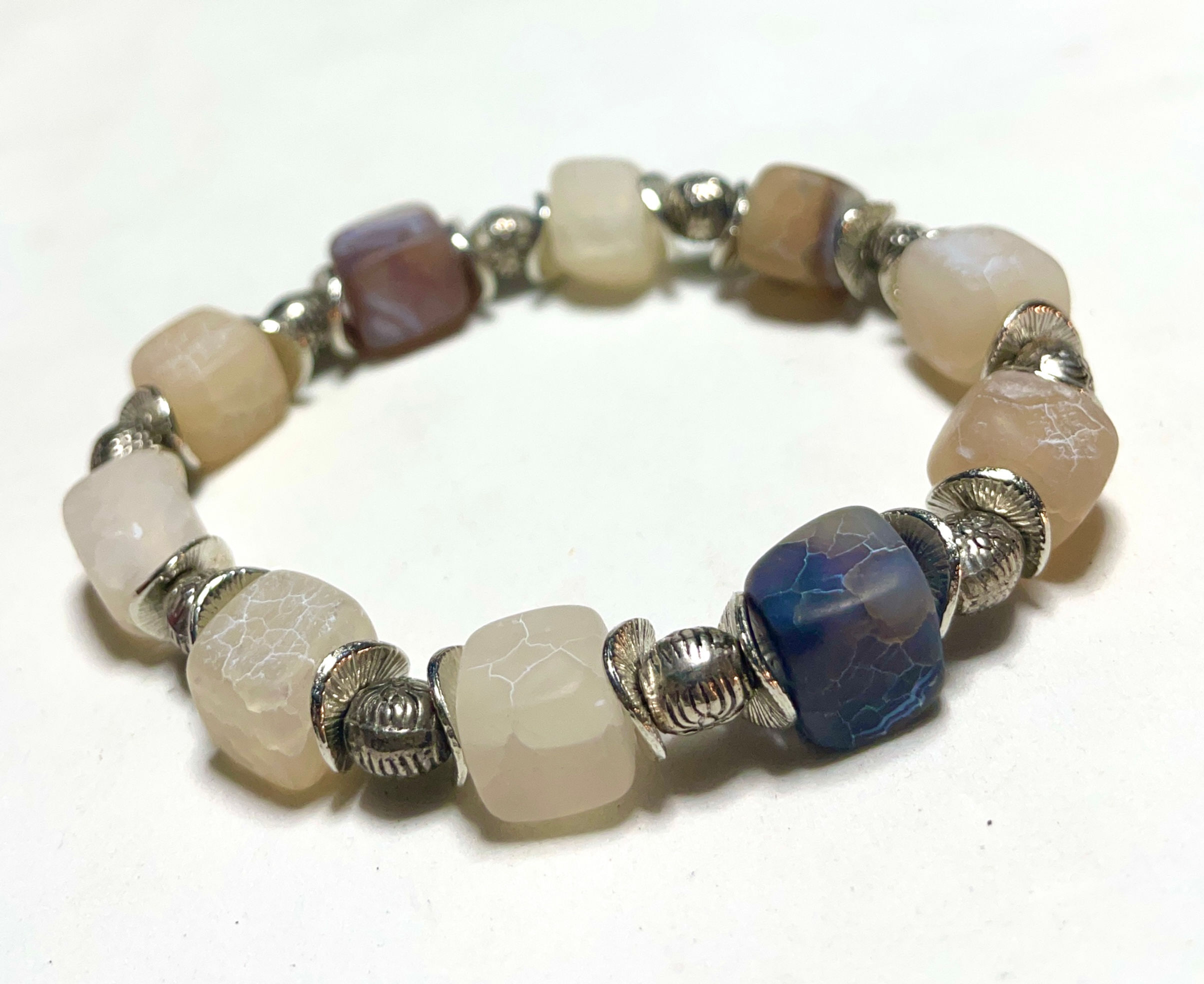 Square Frost Agate Stone Women's Bracelet