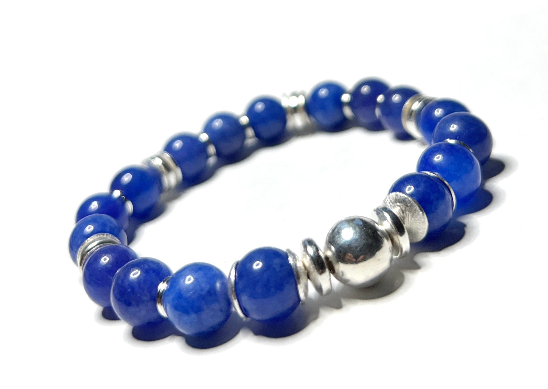 Kyanite and Silver Men's Bracelet