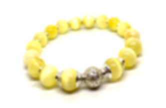 Yellow Selenite & Thai Silver Men's Bracelet