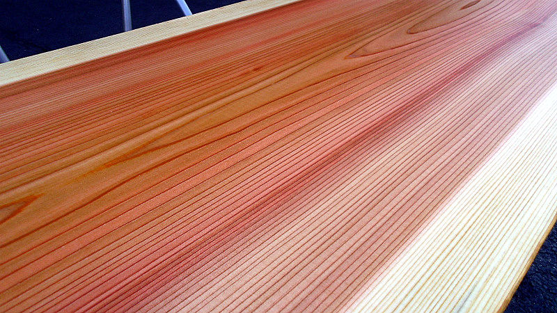 サムネイル： 杉/スギ 1100x560x45mm 天然木リビングテーブル・パソコンデスク天板/DIY木材・1枚板・無垢板/下仕上げ済み