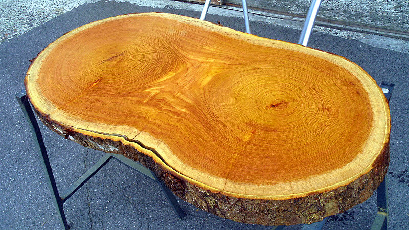 サムネイル： 【幅85×奥行45cm規格】欅 ケヤキ 無垢 天板 一枚板 85×48cm 厚5.5cm｜DIY用  テーブル・デスク向け 無塗装 下仕上げ済み