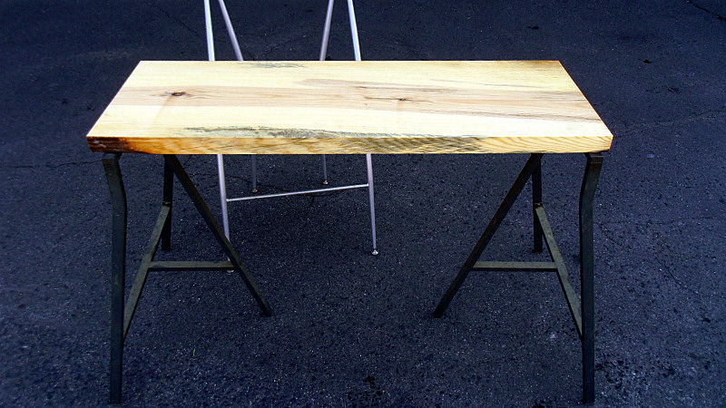 サムネイル： 松/パイン 1000x360x40mm 天然木ラップトップテーブル・電動式昇降デスク天板/DIY木材・無垢板・1枚板/下仕上げ済み