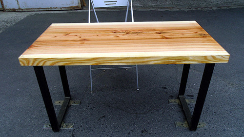 杉/スギ 1200x620x50mm 天然木ダイニングテーブル・パソコン