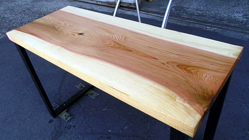 サムネイル： 杉/スギ 1100x450x40mm 天然木ラップトップテーブル・パソコンデスク天板/DIY木材・1枚板・無垢板/下仕上げ済み