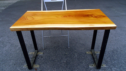欅/ケヤキ 1100x610x40mm 天然木リビングテーブル・パソコン