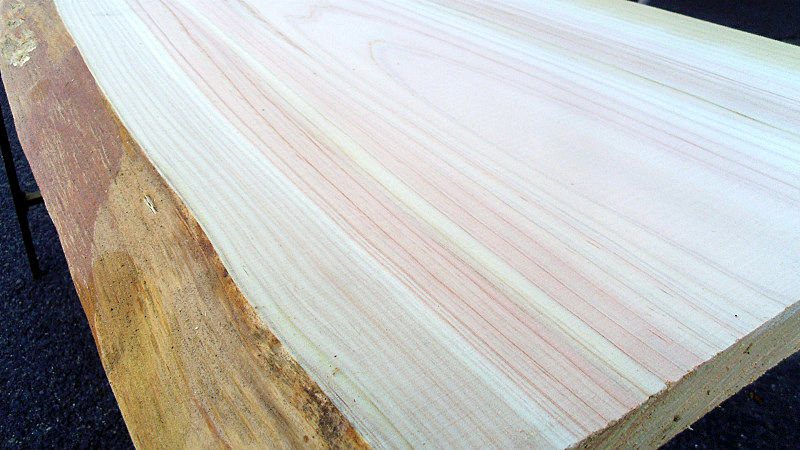 サムネイル： 桧/ヒノキ 1200x450x35mm 天然木ラップトップテーブル・パソコンデスク天板/DIY木材・1枚板・無垢板/下仕上げ済み